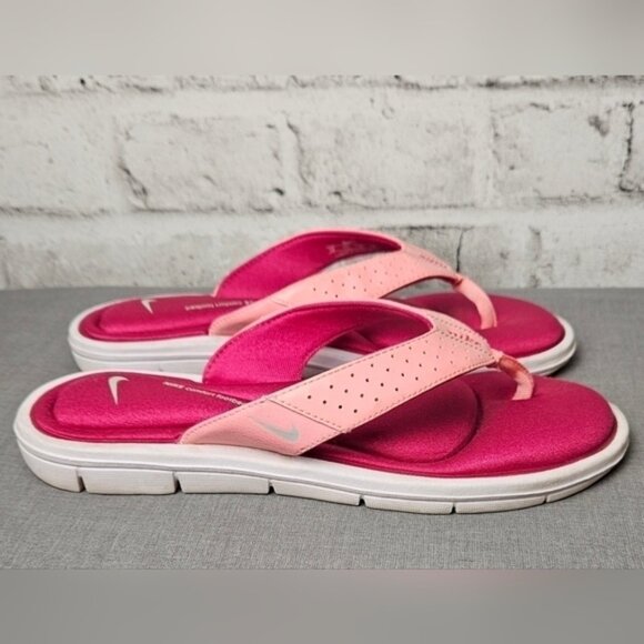 NIKE Women's Comfort Thong Sandal White/Pink - Picture 2 of 7